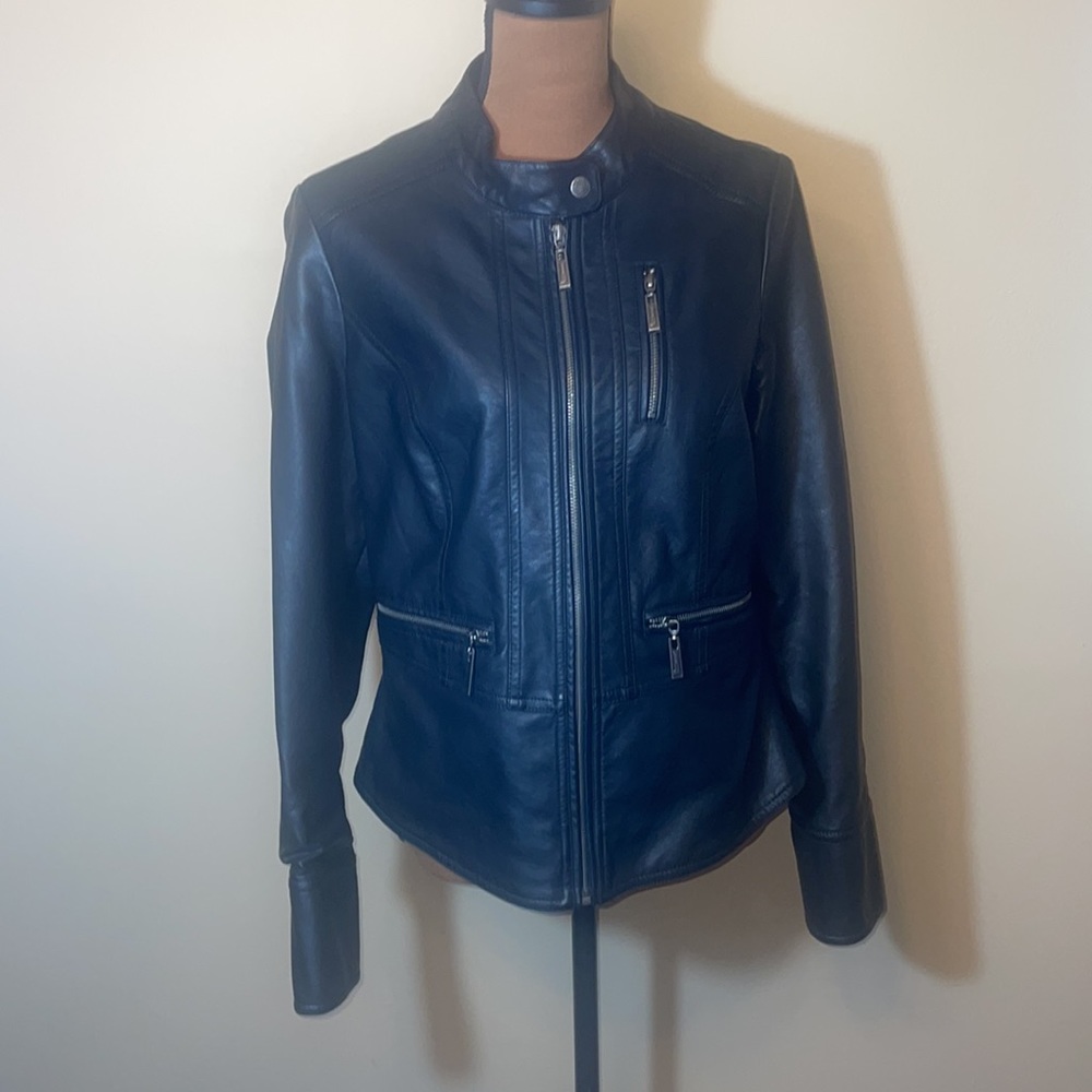 Vegan Black Leather Moto Jacket
